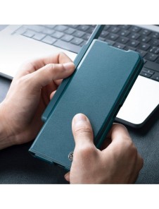 Läderfodral med flip och kameraskydd för Samsung Galaxy Z Fold 5 Nillkin Qin Leather Pro - Grön