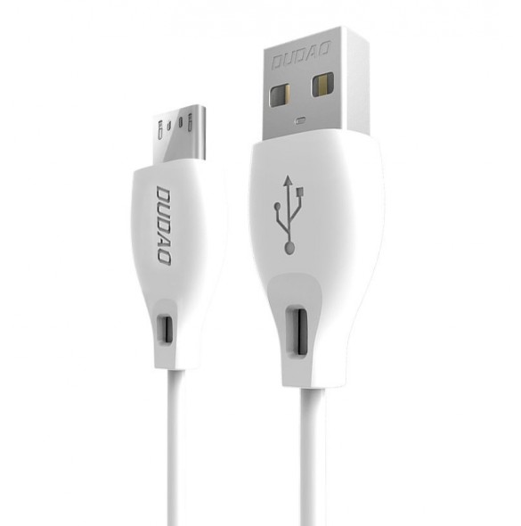 Dudao-kabel mikro-USB-kabel 2,4A 1m vit (L4M 1m vit)