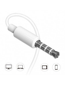 Dudao in-ear trådbunden minijack 3,5 mm headset vit (X10S vit)