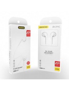 Dudao in-ear trådbunden minijack 3,5 mm headset vit (X10S vit)