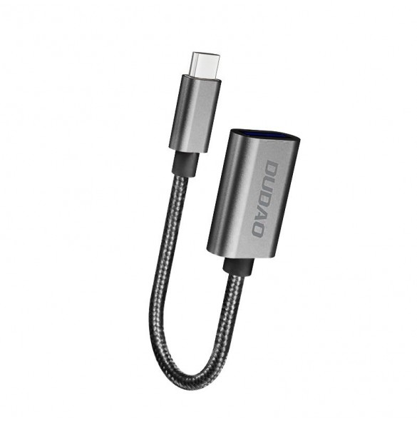 Dudao adapterkabel OTG USB 2.0 till USB Typ C grå (L15T)