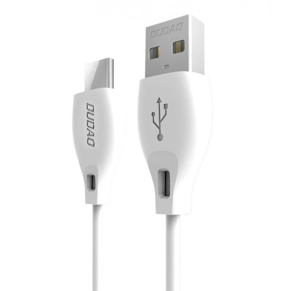 Dudao-kabel USB Typ C 2.1A 2m vit (L4T 2m vit)