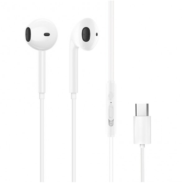 Dudao in-ear-hörlurar med USB Type-C-kontakt vit (X3C)