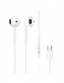 Dudao in-ear-hörlurar med USB Type-C-kontakt vit (X3C)