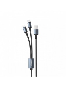 Dudao 2in1 USB-kabel för laddning USB-A - USB-C / Lightning 6A 1,2m svart (TGL2)