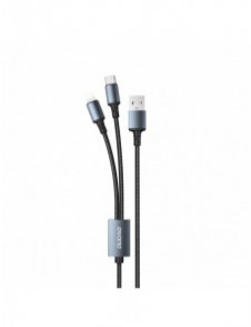 Dudao 2in1 USB-kabel för laddning USB-A - USB-C / Lightning 6A 1,2m svart (TGL2)