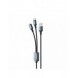 Dudao 2in1 USB-kabel för laddning USB-A - USB-C / Lightning 6A 1,2m svart (TGL2)