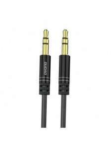 Dudao lång sträckbar kabel AUX minijack 3,5 mm fjäder ~ 150 cm svart (L12 svart)