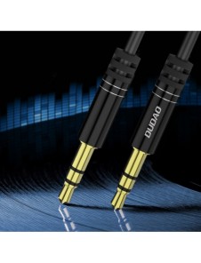 Dudao lång sträckbar kabel AUX minijack 3,5 mm fjäder ~ 150 cm svart (L12 svart)