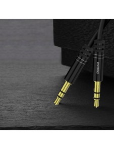 Dudao lång sträckbar kabel AUX minijack 3,5 mm fjäder ~ 150 cm svart (L12 svart)