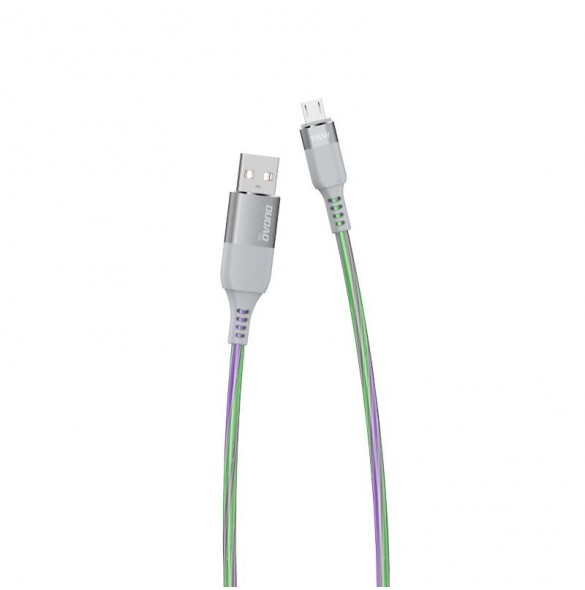 Dudao LED-upplyst kabel USB - micro USB 5 A 1 m grå (L9XM)