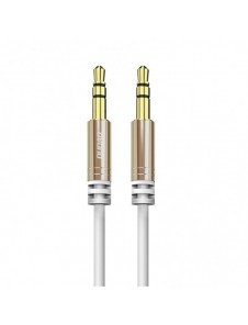 Dudao lång töjbar kabel AUX minijack 3,5 mm fjäder 150 cm vit (L12 vit)