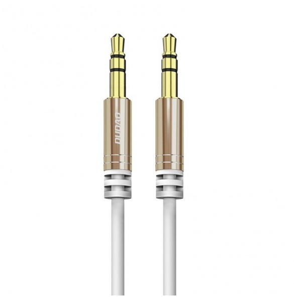 Dudao lång töjbar kabel AUX minijack 3,5 mm fjäder 150 cm vit (L12 vit)
