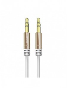 Dudao lång töjbar kabel AUX minijack 3,5 mm fjäder 150 cm vit (L12 vit)