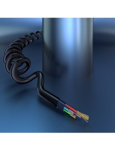 Dudao lång töjbar kabel AUX minijack 3,5 mm fjäder 150 cm vit (L12 vit)