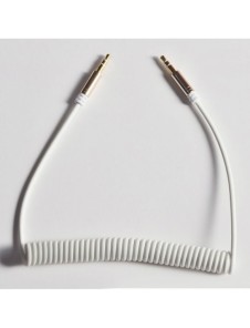 Dudao lång töjbar kabel AUX minijack 3,5 mm fjäder 150 cm vit (L12 vit)