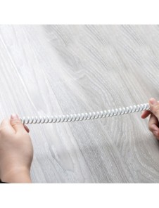 Dudao lång töjbar kabel AUX minijack 3,5 mm fjäder 150 cm vit (L12 vit)