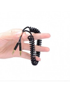 Dudao lång töjbar kabel AUX minijack 3,5 mm fjäder 150 cm vit (L12 vit)