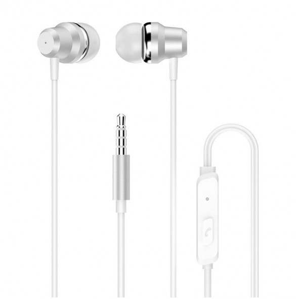 Dudao in-ear hörlurar headset med fjärrkontroll och mikrofon 3,5 mm minijack vit (X10 Pro vit)