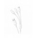 USB-kabel - USB C / micro USB / Lightning 480Mb/s 6A 1,2m - vit