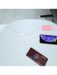 USB-kabel - USB C / micro USB / Lightning 480Mb/s 6A 1,2m - vit