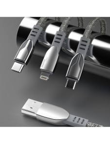 Dudao USB flätad kabel - micro USB 5 A 1 m grå (L3PROM grå)