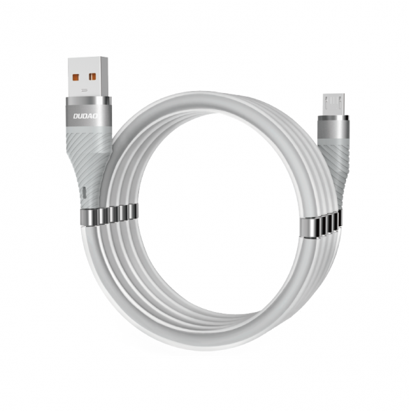 Dudao självorganiserande magnetkabel USB-kabel - micro USB 5 A 1 m grå (L1xsM ljusgrå)
