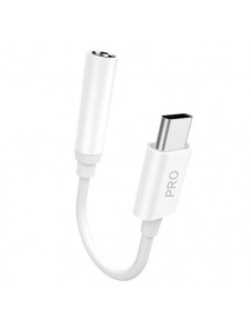 Dudao ljudadapter hörlursadapter från USB Type C till minijack 3,5 mm vit (L16CPro vit)