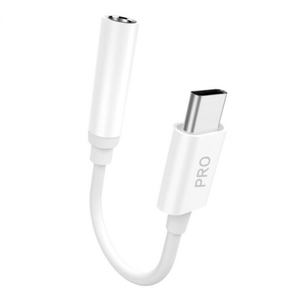Dudao ljudadapter hörlursadapter från USB Type C till minijack 3,5 mm vit (L16CPro vit)
