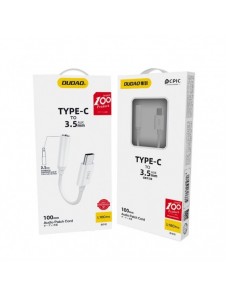 Dudao ljudadapter hörlursadapter från USB Type C till minijack 3,5 mm vit (L16CPro vit)