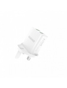 Dudao väggladdare med UK-kontakt (Storbritannien) 2xUSB-A 2.4A vit