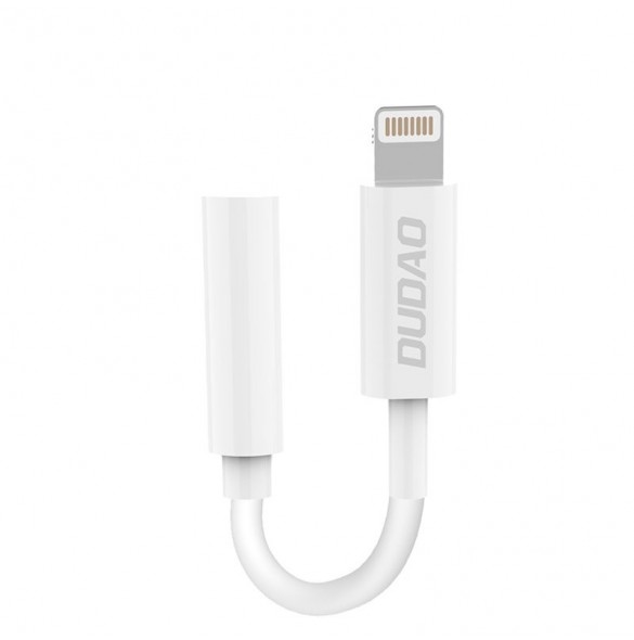 Dudao ljudadapter hörlursadapter från Lightning till 3,5 mm minijack vit (L16i vit)