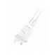 Dudao väggladdare med UK-kontakt (Storbritannien) 2xUSB-A 2.4A vit + USB-A-kabel - microUSB 1m