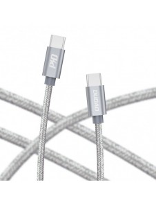 Dudao-kabel USB Typ C - USB Typ C 5 A 45 W 1 m Strömförsörjning Snabbladdning grå (L5ProC)