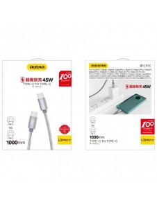 Dudao-kabel USB Typ C - USB Typ C 5 A 45 W 1 m Strömförsörjning Snabbladdning grå (L5ProC)
