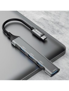 Dudao HUB 4in1 USB-C - 4x USB-A (3 x USB2.0 / USB3.0) 6,3 cm svart (A16T)