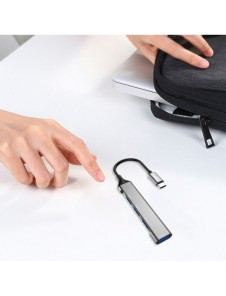 Dudao HUB 4in1 USB-C - 4x USB-A (3 x USB2.0 / USB3.0) 6,3 cm svart (A16T)