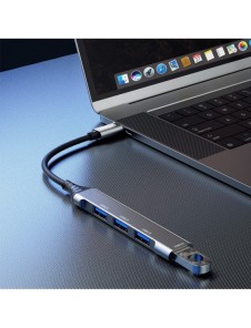 Dudao HUB 4in1 USB-C - 4x USB-A (3 x USB2.0 / USB3.0) 6,3 cm svart (A16T)