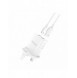 Dudao väggladdare UK-kontakt (Storbritannien) 2xUSB-A 2.4A vit + USB-A-kabel - USB-C vit