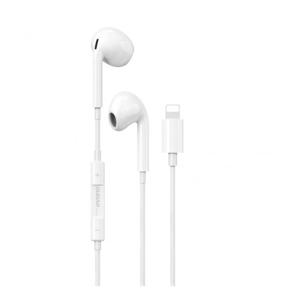 Dudao X14PROL-W1 in-ear hörlurar med Lightning-kontakt vit (X14PROL-W1)