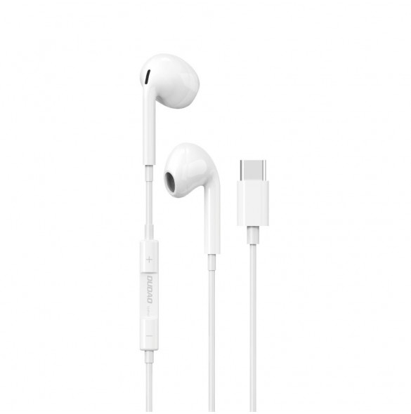 Dudao in-ear-hörlurar med USB Type-C-kontakt vit (X14PROT)