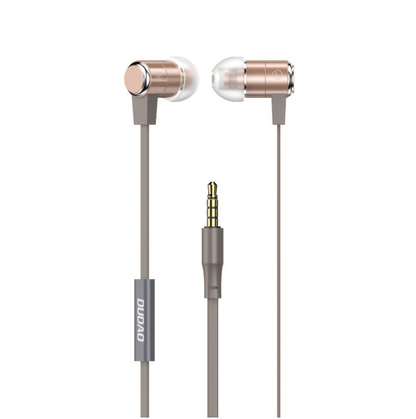 Dudao in-ear hörlurar headset med fjärrkontroll och mikrofon 3,5 mm minijack guld (X13S)