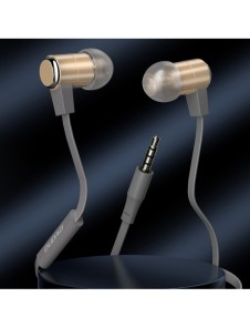 Dudao in-ear hörlurar headset med fjärrkontroll och mikrofon 3,5 mm minijack guld (X13S)