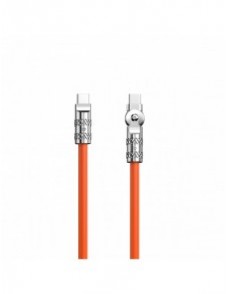 Vinklad kabel USB C - USB C 120W 1m rotation 180° Dudao - orange