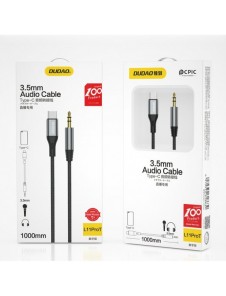 Dudao ljudkabel USB-C - miniuttag 3,5 mm 1m grå (L11PROT)