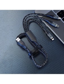 Snabbladdningskabel 120W 1m 3in1 USB - USB-C / microUSB / Lightning Dudao L22X - silver