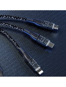 Snabbladdningskabel 120W 1m 3in1 USB - USB-C / microUSB / Lightning Dudao L22X - silver