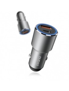 Dudao USB / USB Billaddare Typ C Strömförsörjning Snabbladdning 22,5 W Grå (R4PQ)