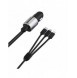 Dudao 3in1 USB billaddare 3,4 A inbyggd kabel Lightning / USB Typ C / micro USB svart (R5ProN svart)