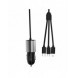 Dudao 3in1 USB billaddare 3,4 A inbyggd kabel Lightning / USB Typ C / micro USB svart (R5ProN svart)